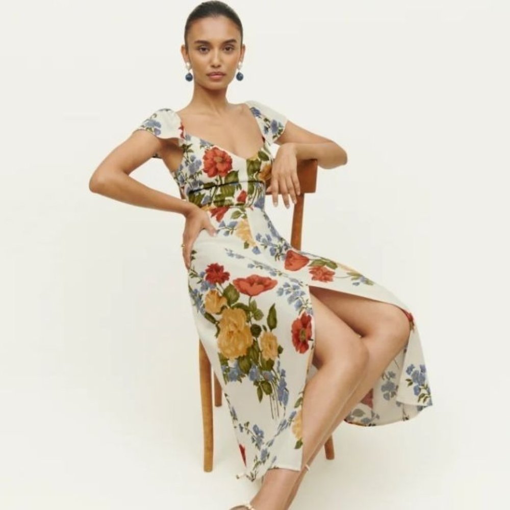 🆕Reformation Baxley Dress in Formosa Midi Length Floral Size 10